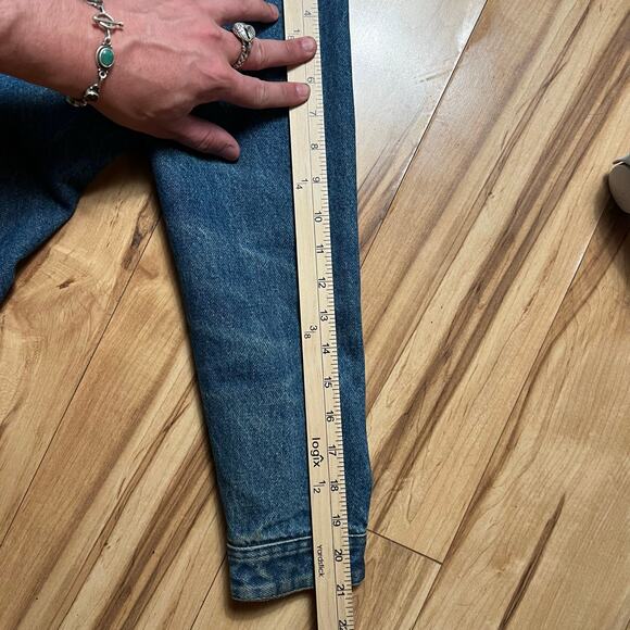 VINTAGE 90s Waco Denim Chore Jacket Size M Yoked Western Style Distressed - Picture 7 of 7